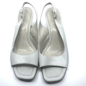 Franco Sarto Cream Platform Slingback Sandals